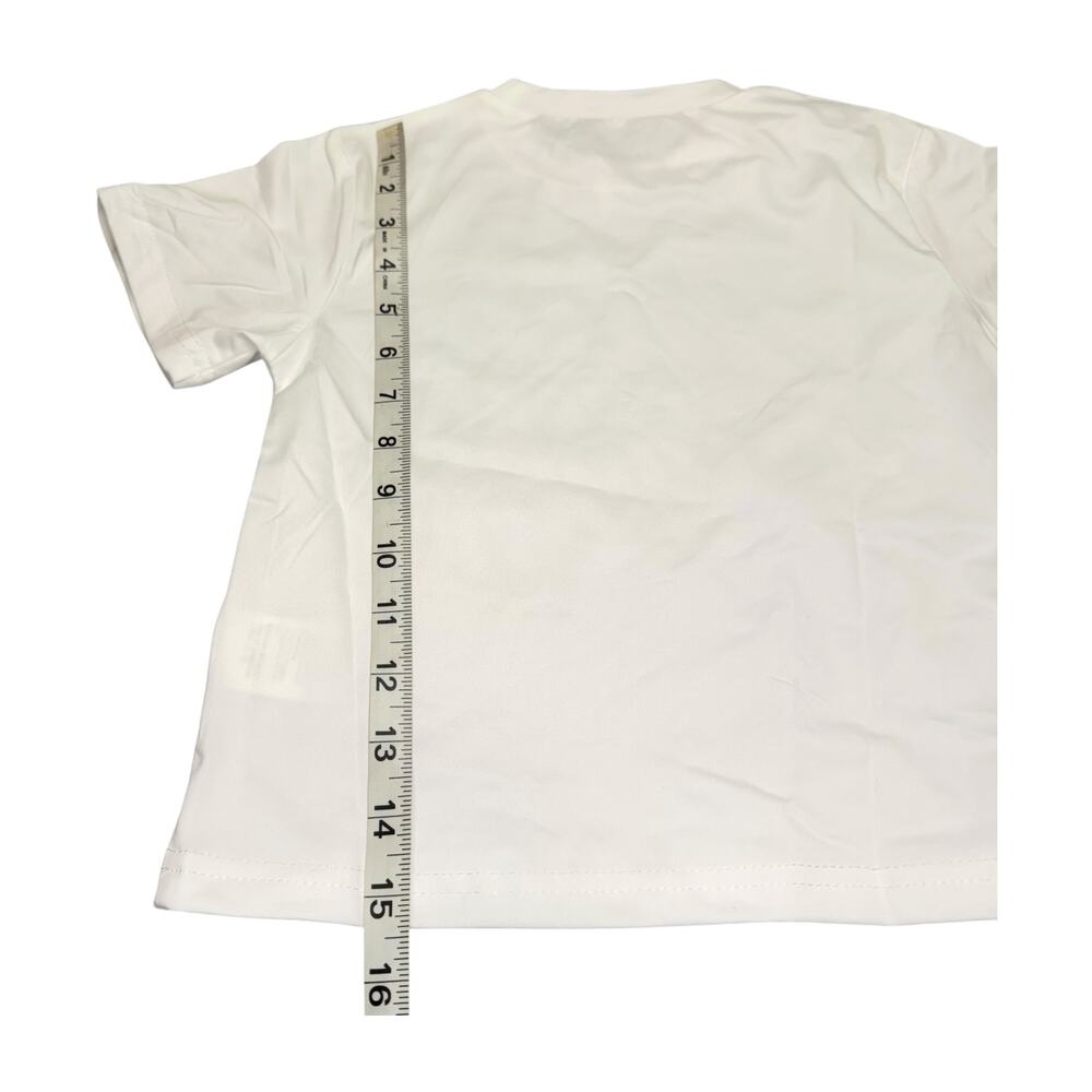 Little Sister Biggest Fan Shirt Kids Size 3-4Y White Baseball Theme - Picture 4 of 7